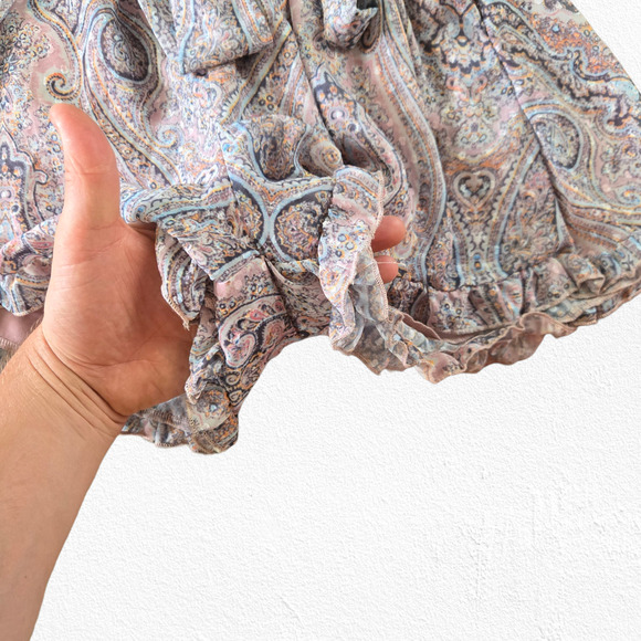 Boho Bell Sleeve Paisley Romper Festival Goodnight Macaroon Size Small Small - Picture 8 of 15